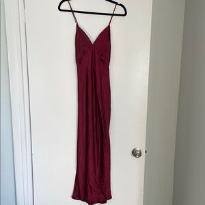 Elegant Burgundy Slip Dress